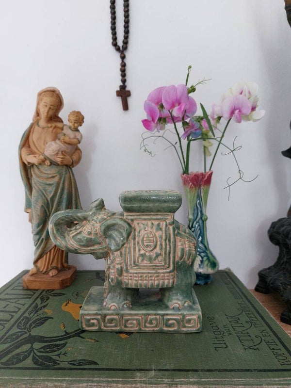 Olifant keramiek groen