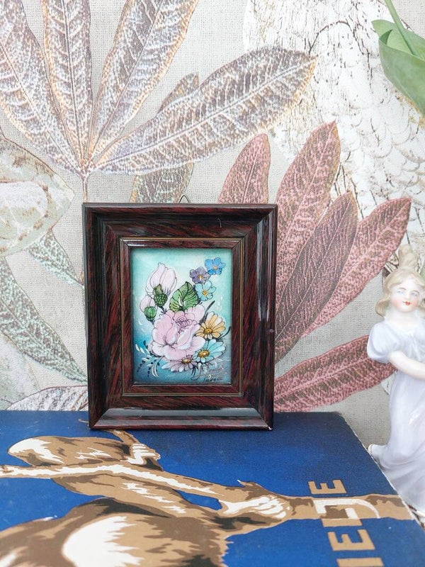 Limoges emaux d'art schilderijtje floral