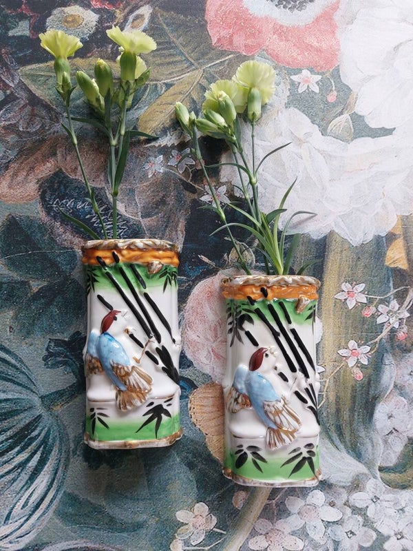 Franse vogel muur vaasjes