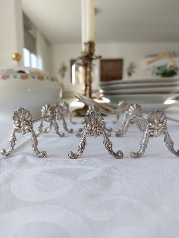 Zilveren Antieke messenleggers gesigneerd