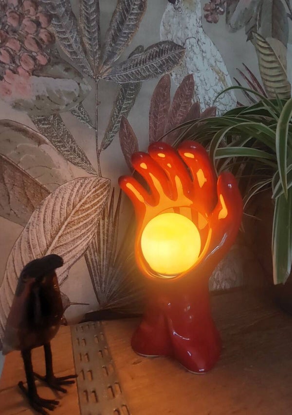 Wandlamp keramieke hand