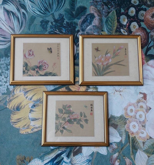 Oosterse kaders chinese roos en vlinders