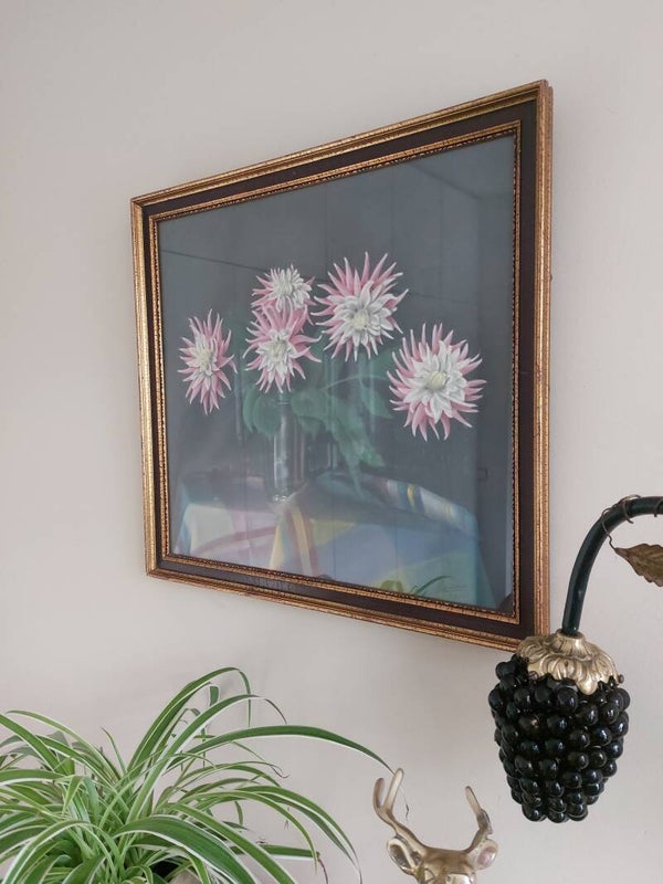 Schilderij tekening dahlia s