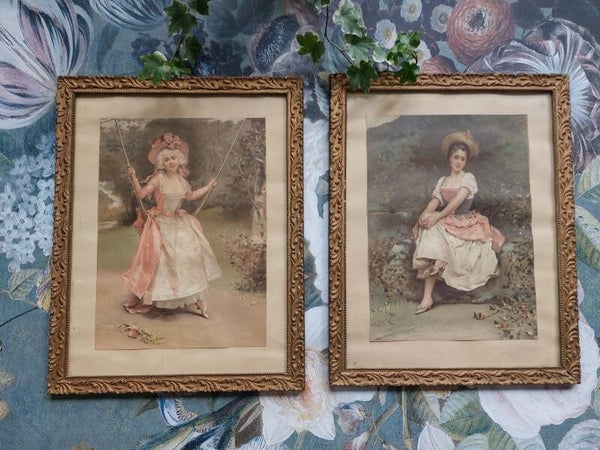 Antieke prent in gouden lijst