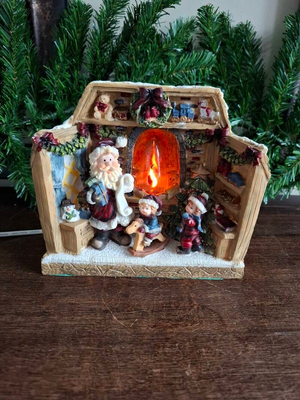 Kerstlamp open haard Vintage klein