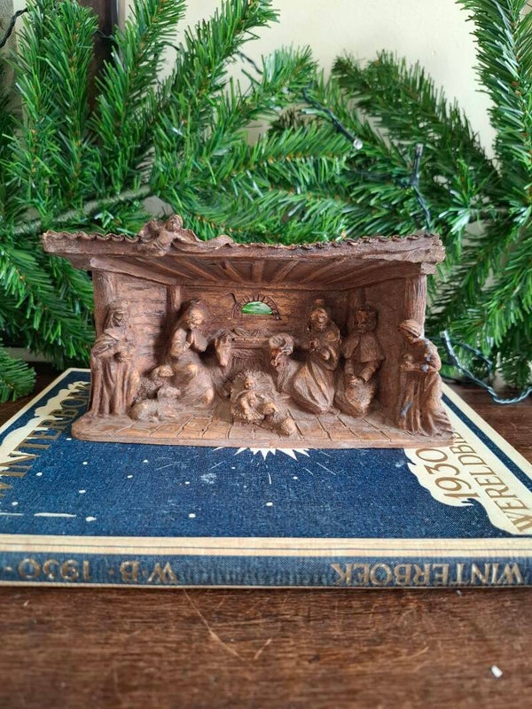 Houten kerststal