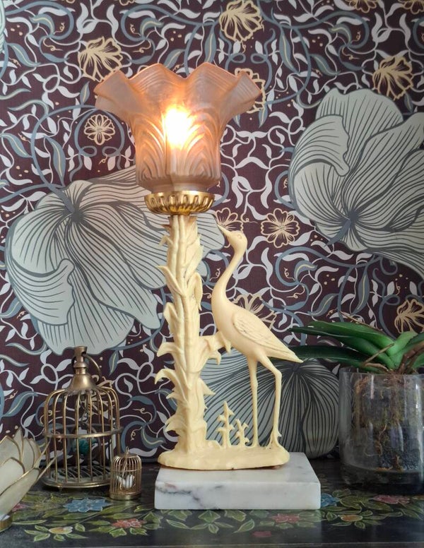 Vintage tafellamp vogel