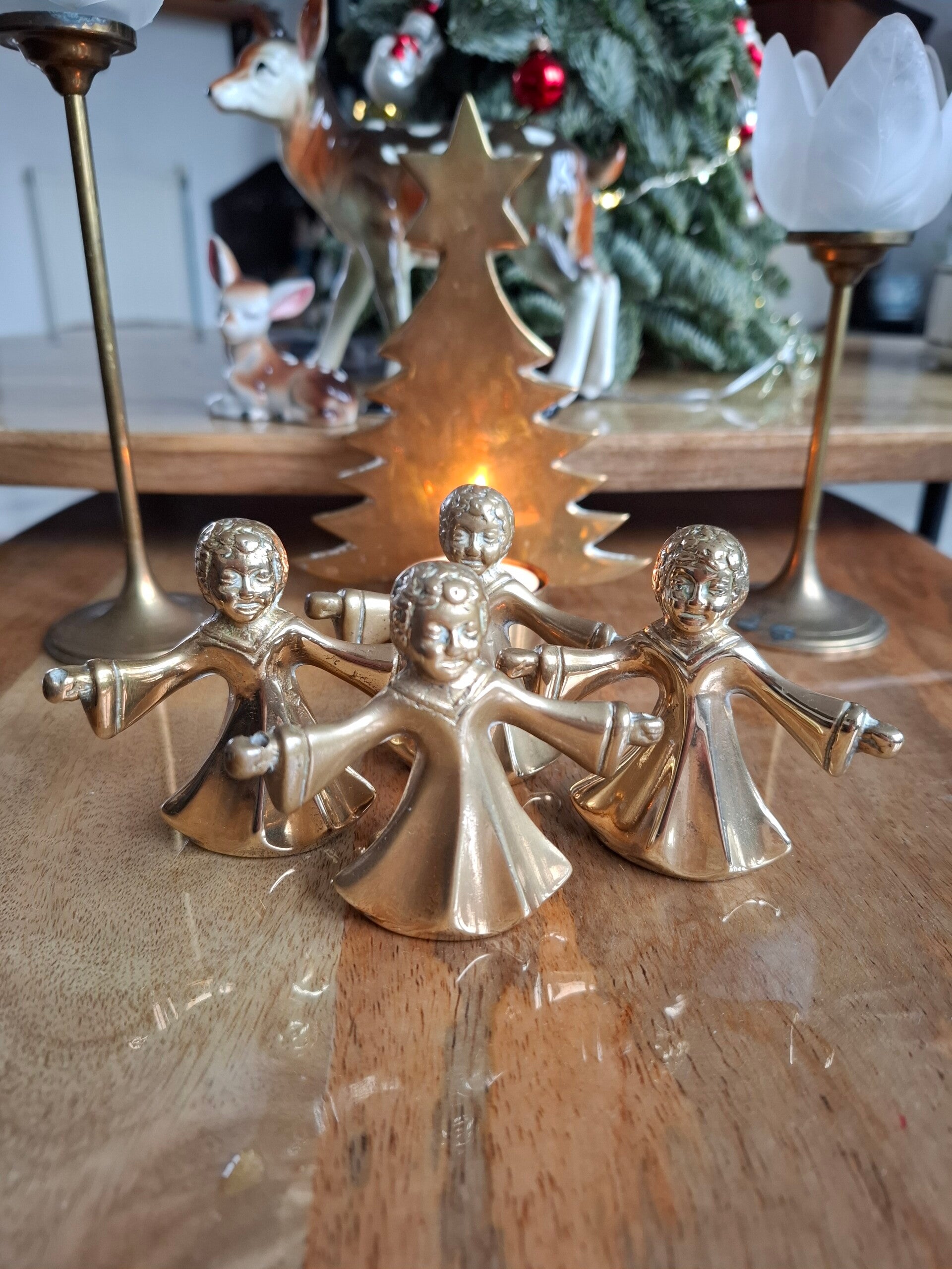 Messing kerst engeltjes