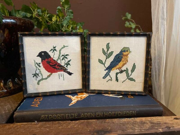 SALE Geborduurde vogeltjes