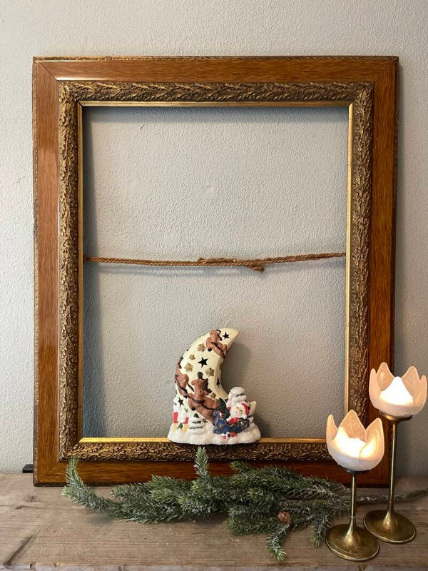 Kerst: Maan met kerstman en rendieren