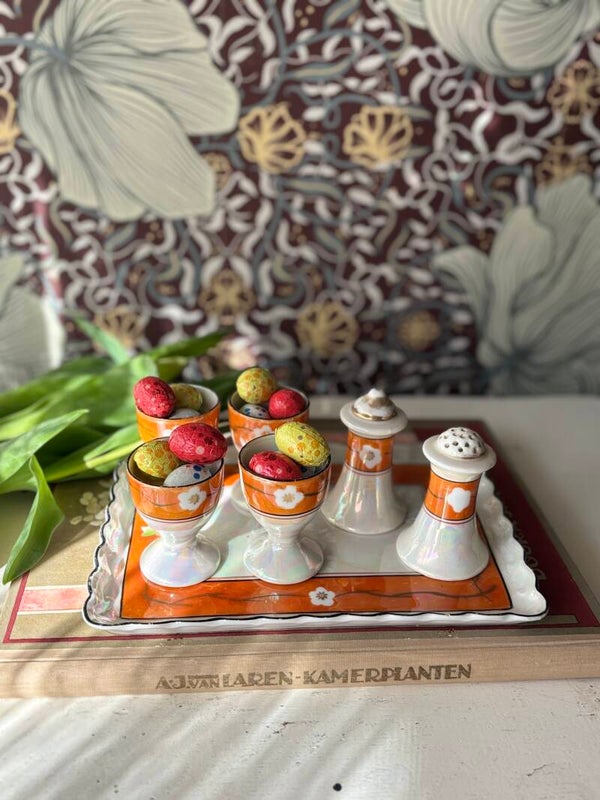 SALE Serveer setje oranje