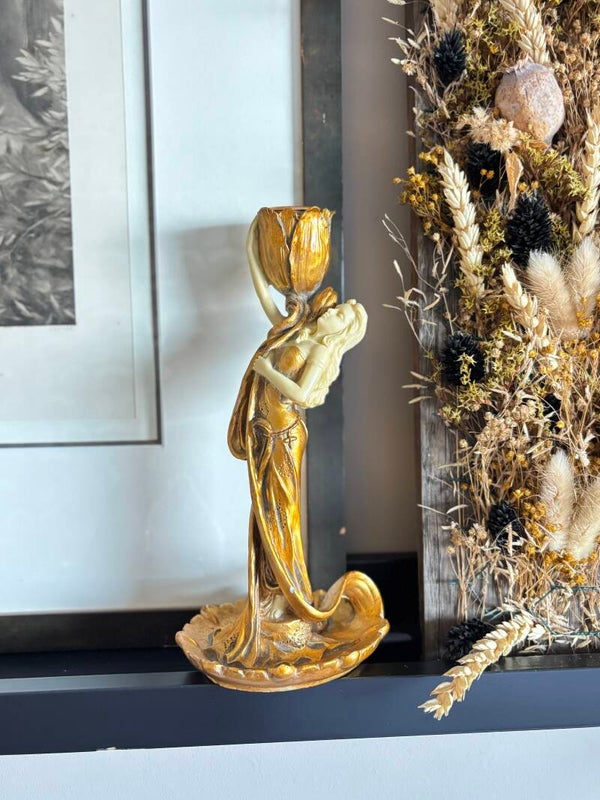 Kandelaar art nouveau dame