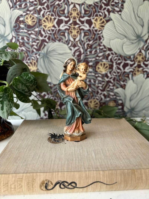 Houten Maria met kindje