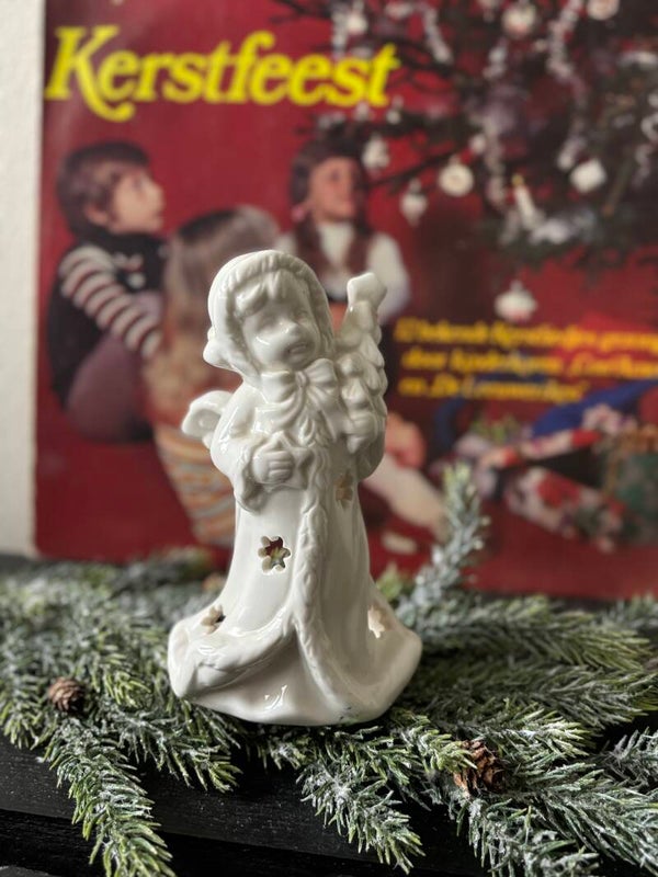 Waxinelichtje engel wit