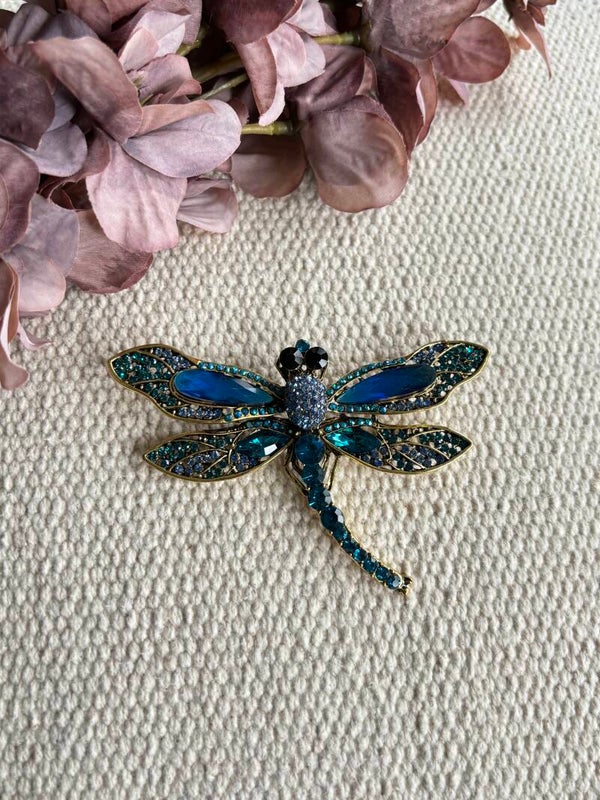 Broche Libelle blauw
