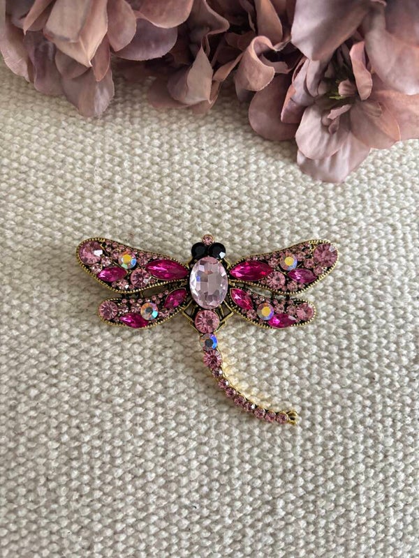 Broche Roze libelle