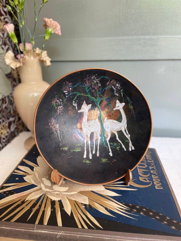 SALE Emaille op koper hertjes