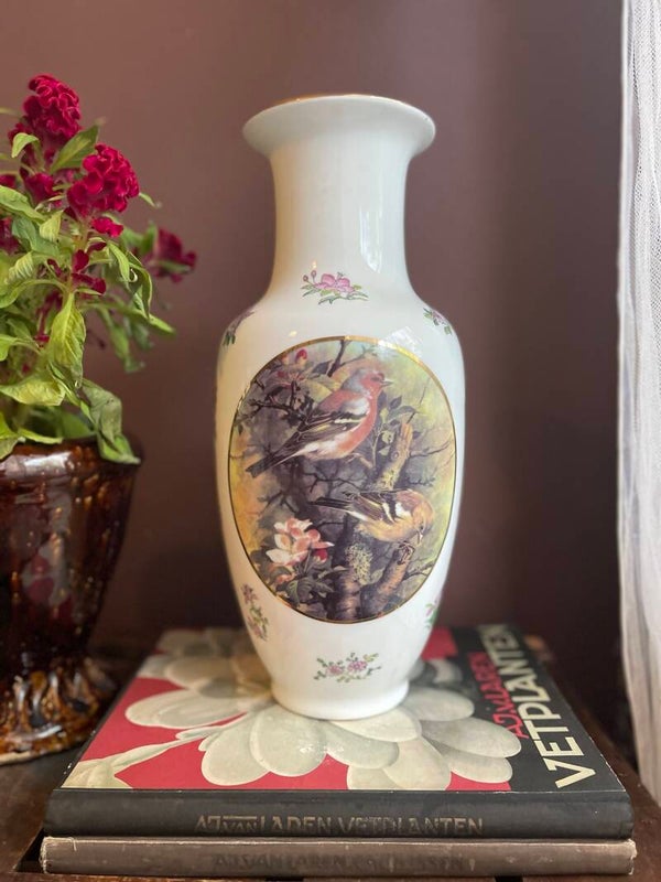 Tempelvaas met vogelopdruk