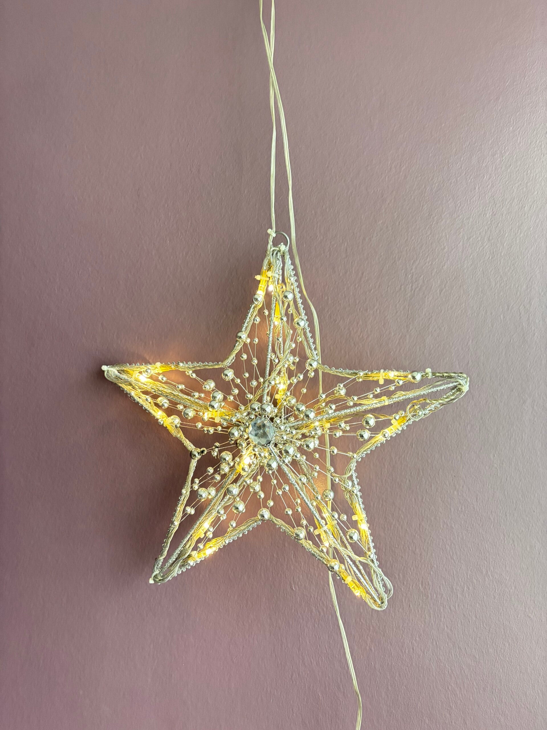 Zilveren led kerstster