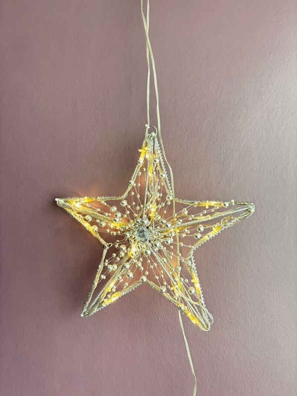 Zilveren led kerstster