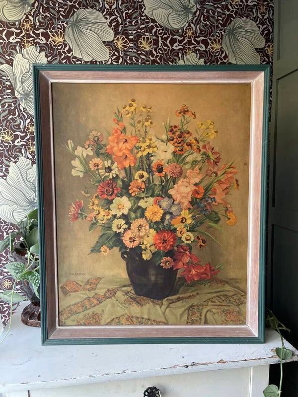 Bloemen schilderij op board
