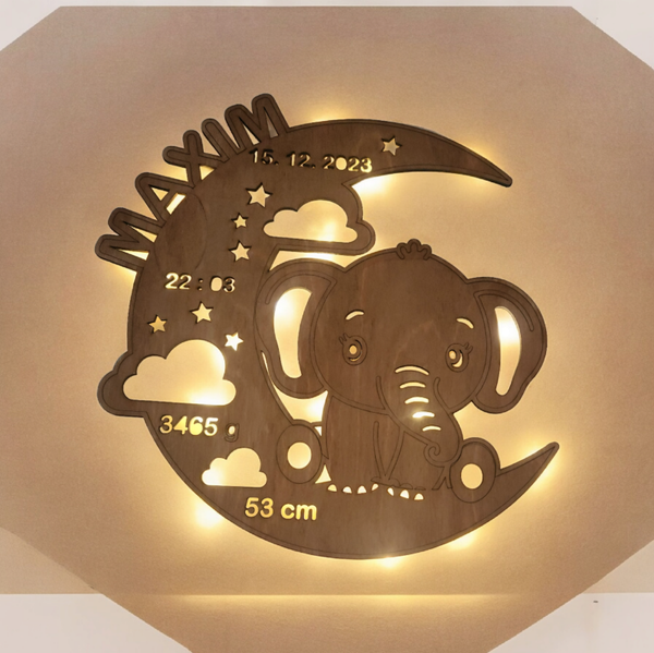 "Traum-Elefant - Personalisiertes Nachtlicht"