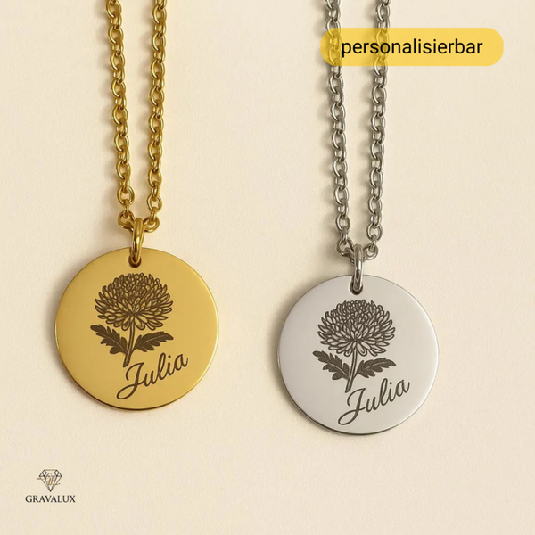 Halskette mit rundem Anhänger