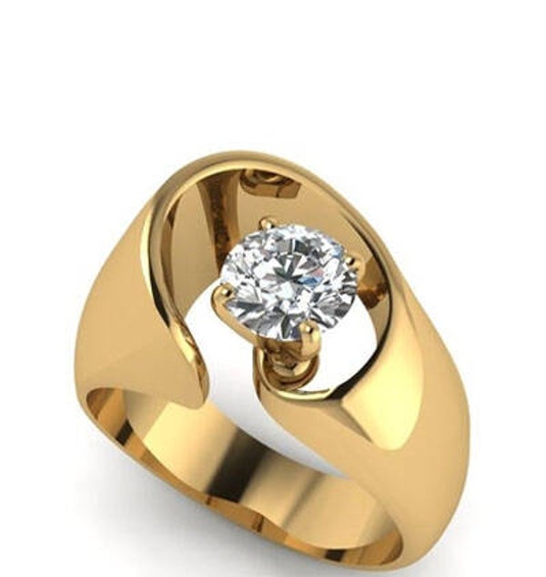 18  karaats gouden ring met  lab grown diamant 1 ct