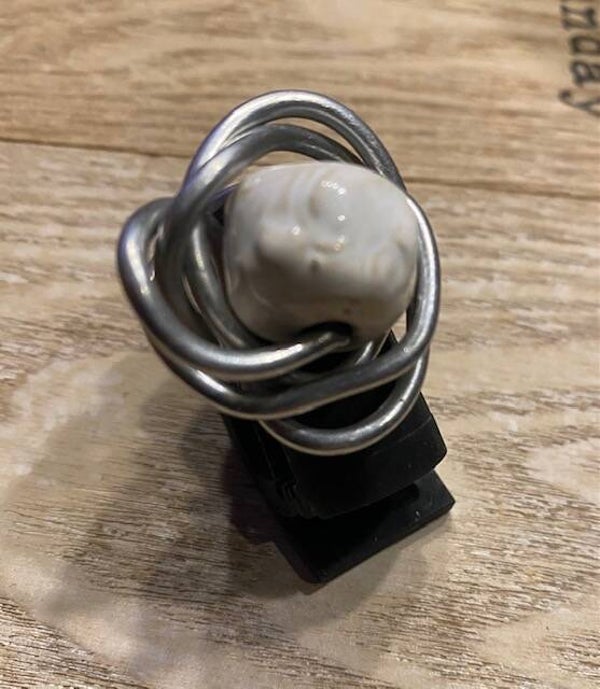 fantasie ring met porseleinen steen 8(18mm)