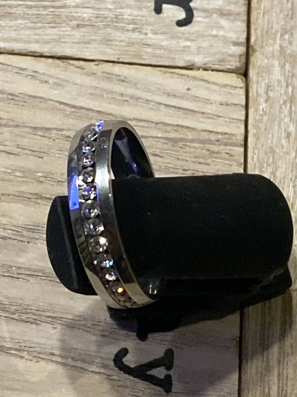 vriendschapsring  verchroomd met zirconia's
