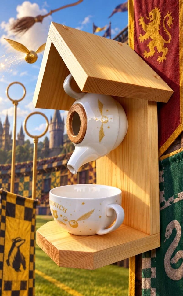 Harry Potter Quidditch teapot set garden feature bird feeder