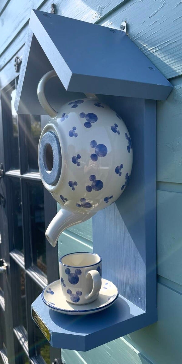Mickey Mouse themed teapot set garden feature bird feeder