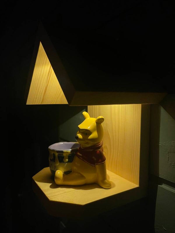 Winnie the Pooh ceramic egg cup garden feature bird feeder with SOALR light