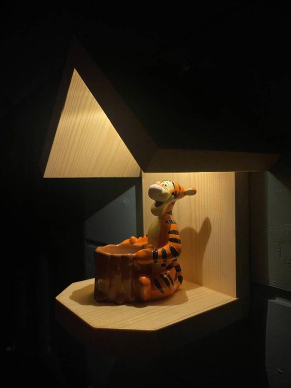 Tigger ceramic egg cup garden feature bird feeder with SOLAR light