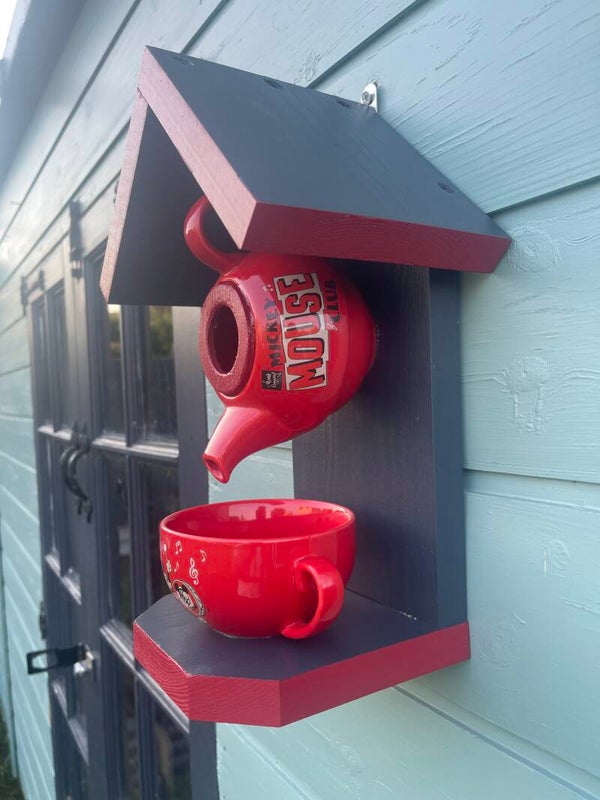 Mickey Mouse club teapot set garden feature bird feeder