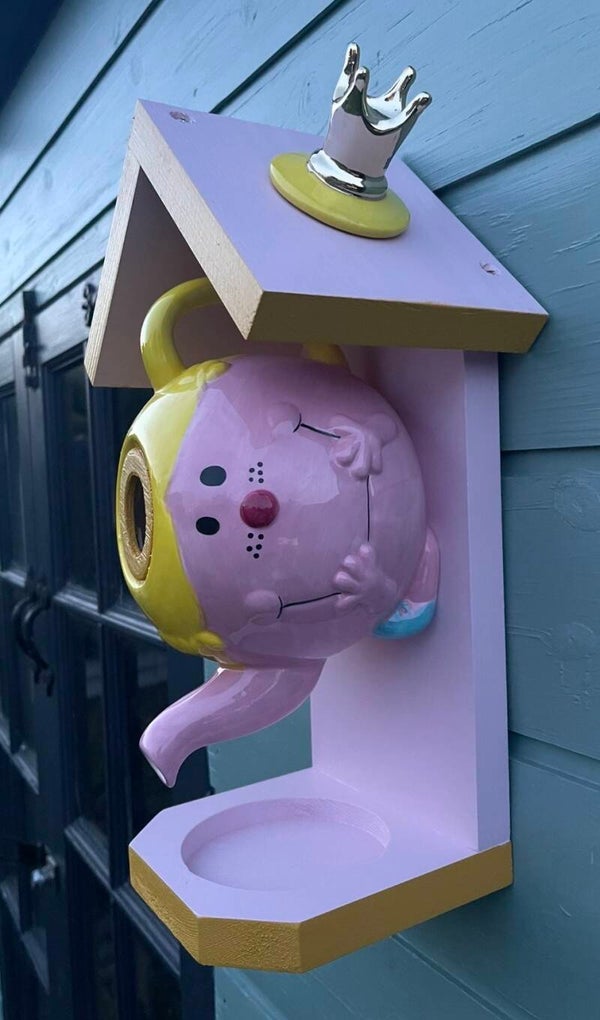 Little Miss Princess teapot garden feature bird feeder