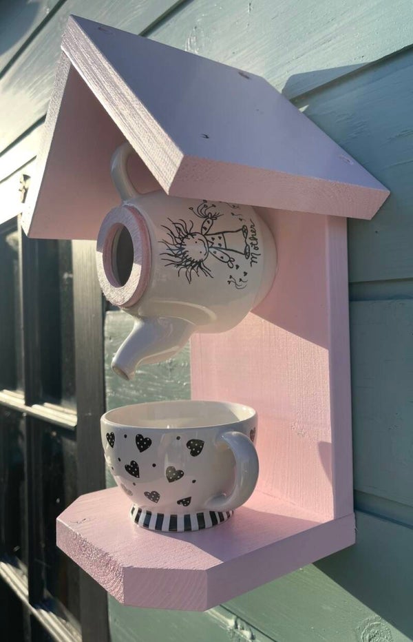 Mother poem teapot set garden feature bird feeder