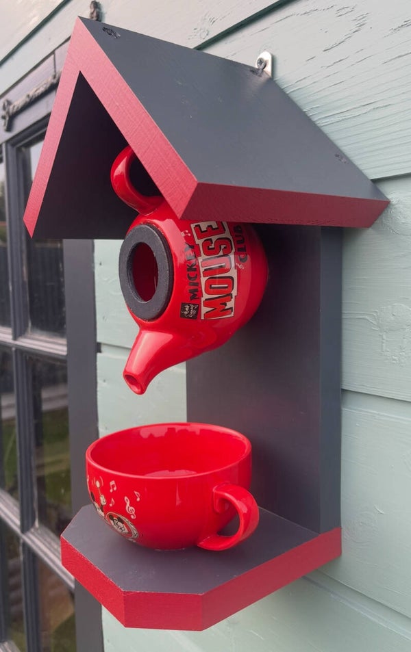 Mickey Mouse club teapot set garden feature bird feeder