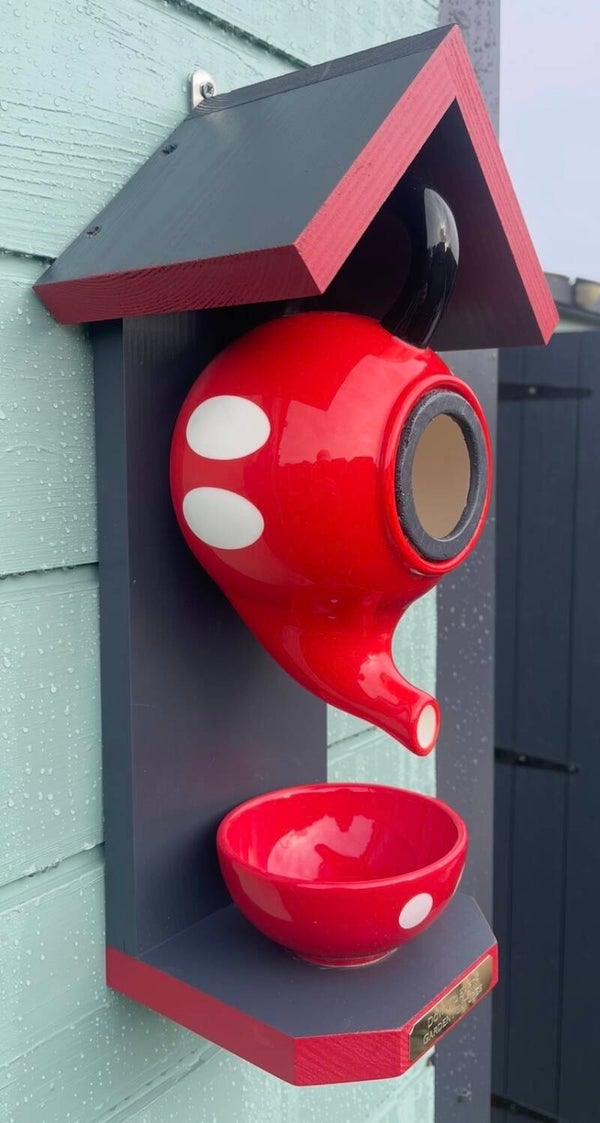 Mickey Mouse teapot set garden feature bird house / bird feeder