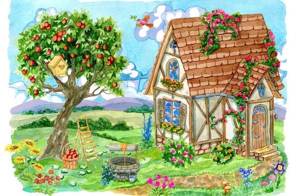 Fotobehang - cottage house