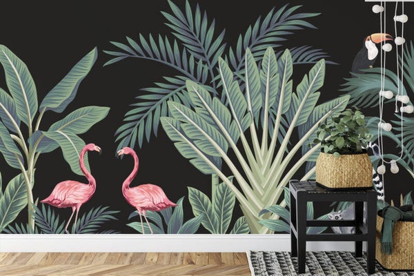 Fotobehang - flamingo's