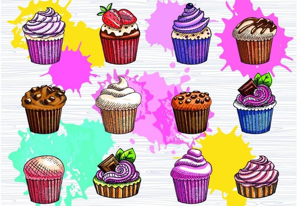 Fotobehang - cupcakes