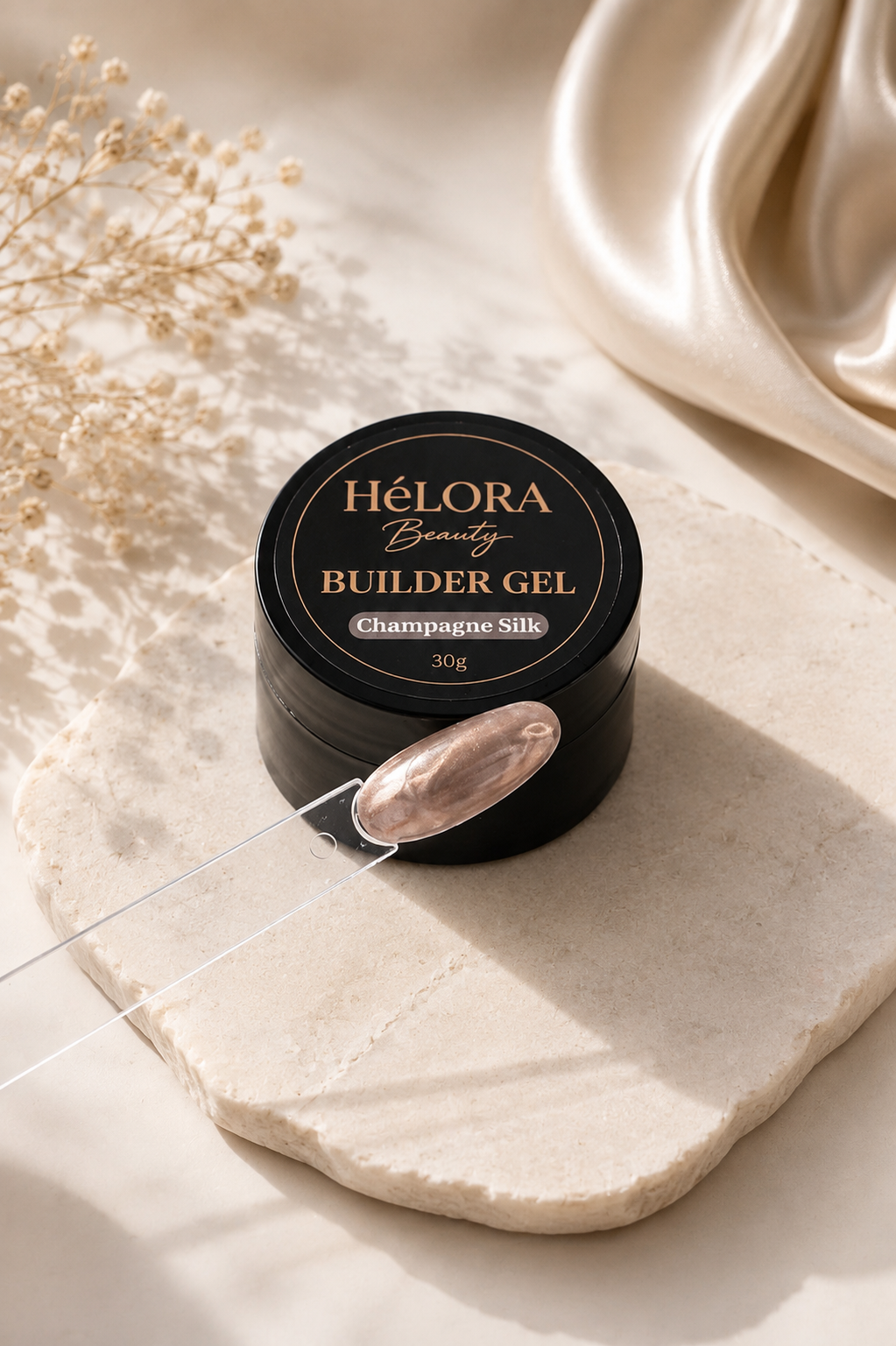 HéLORA Builder Gel – Champagne Silk 30g
