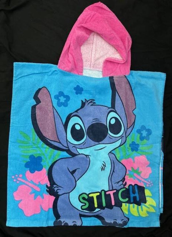 Cape de bain bleue Stitch