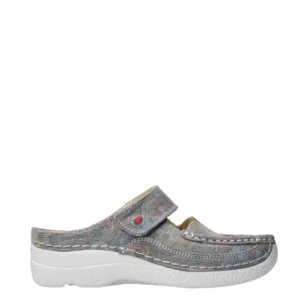 Wolky Roll Slipper 0622745 Flowerprint 157 Taupe Summer 17257