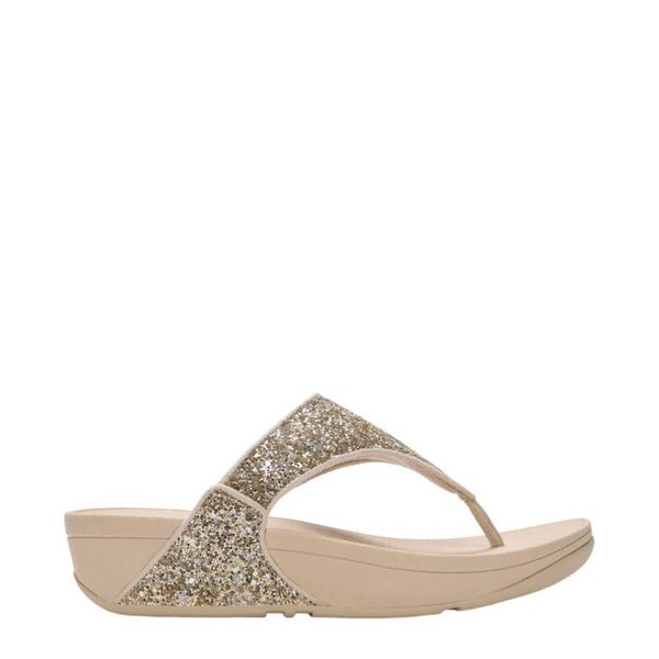Fitflop Lulu Leather Toepost Je6 Glitter Platino 17453