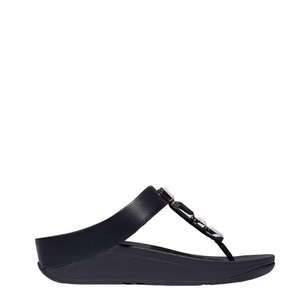 Fitflop IU9/090 Fino Multi Stone lthr Toepost Zwart 16778