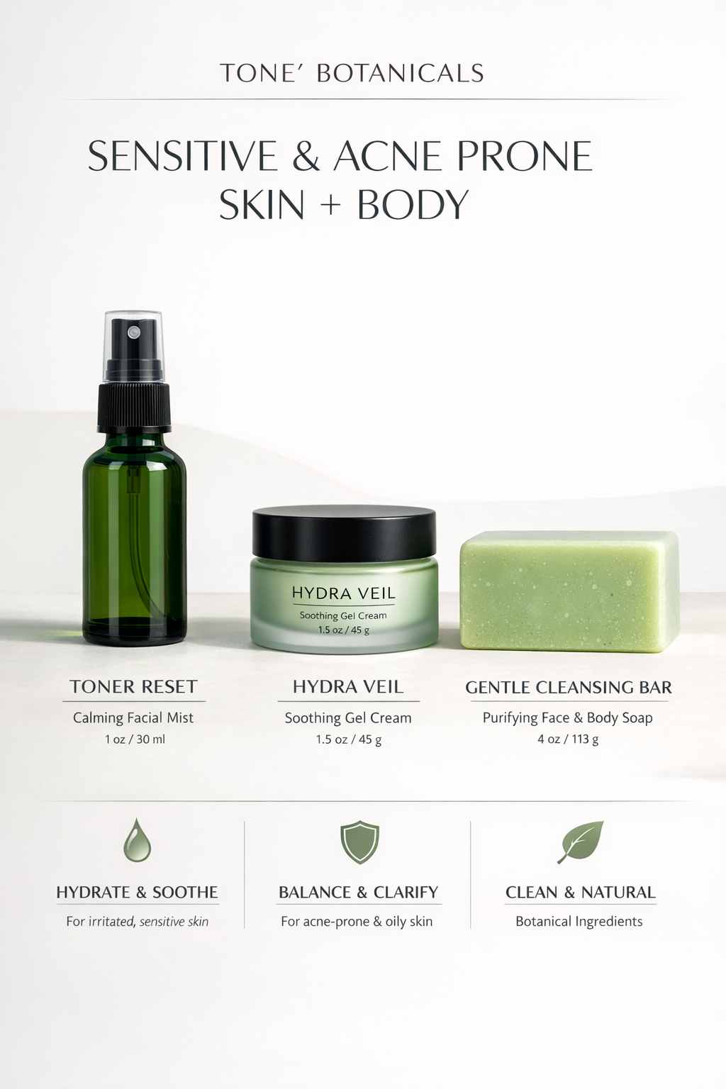Clarity Reset Mist | Sensitive Skin - Acne-Prone | Face + Body Kit