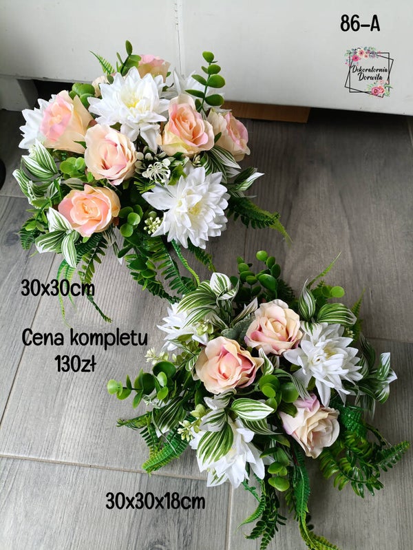 Komplet nagrobny nr 86A w ozdobnym koszyczku