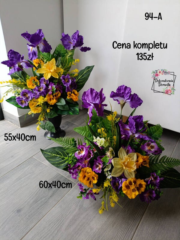 Komplet nagrobny nr 94A- irysy ,wiosna